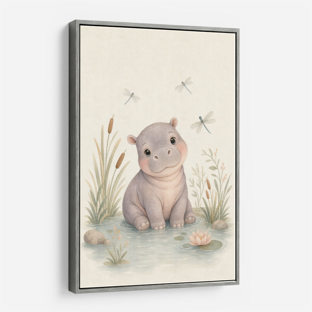 Hippo Pond Kids Wall Art Prints