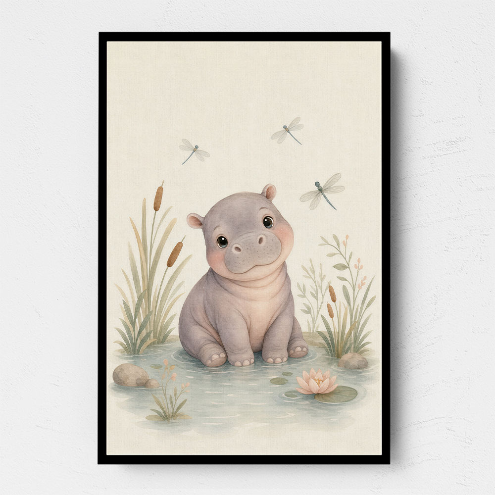 Hippo Pond Kids Wall Art Prints