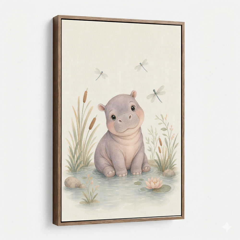 Hippo Pond Kids Wall Art Prints