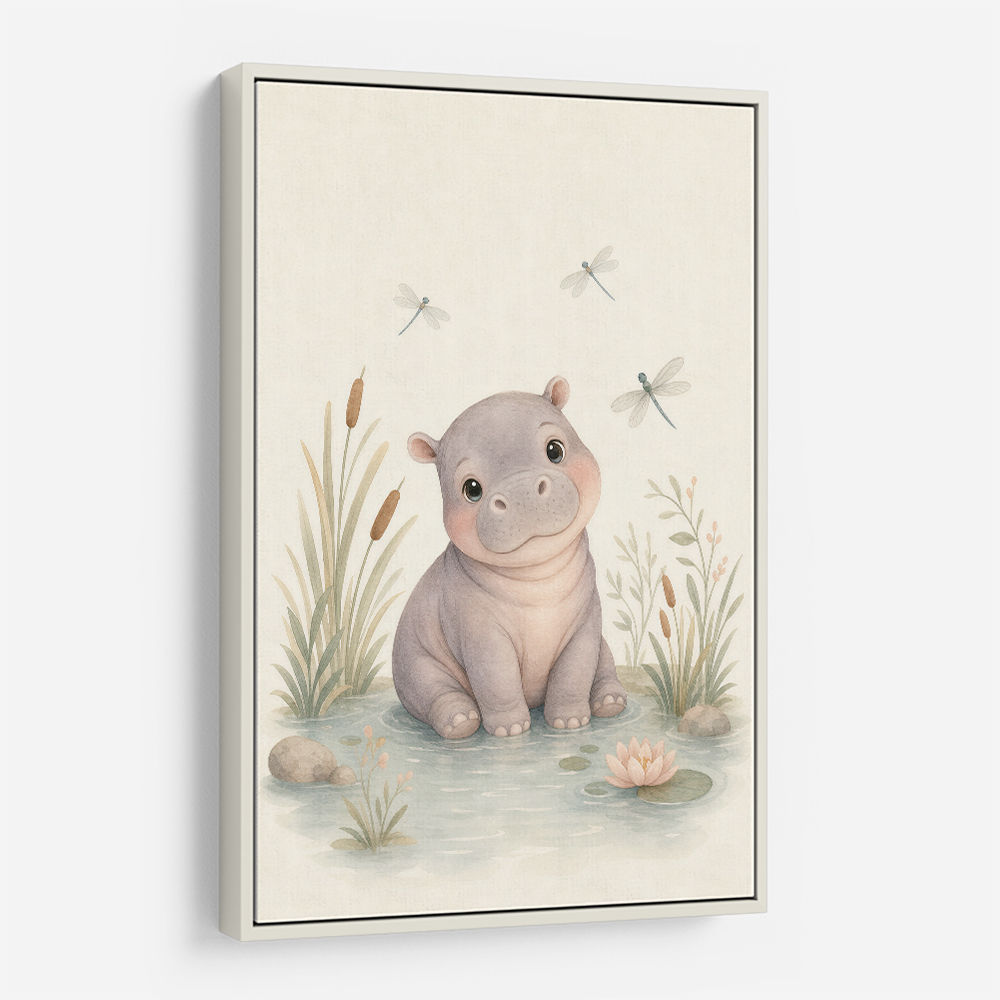 Hippo Pond Kids Wall Art Prints
