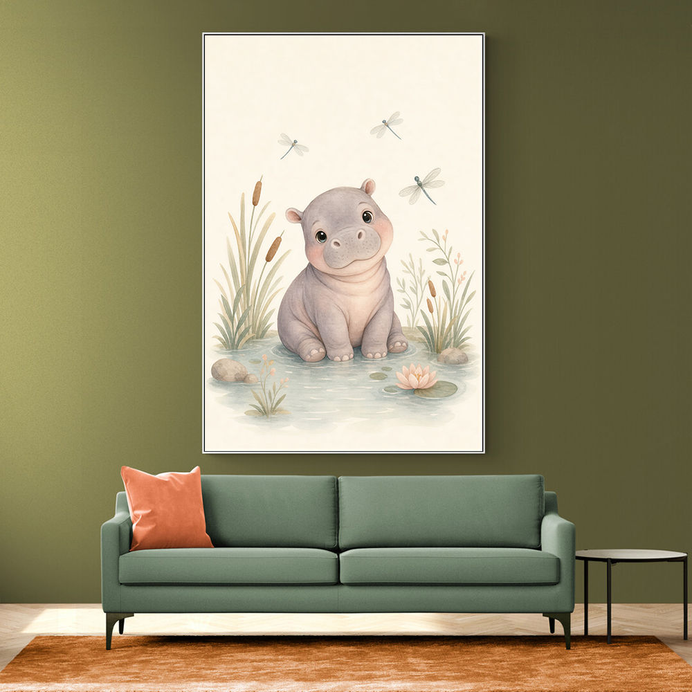 Hippo Pond Kids Wall Art Prints
