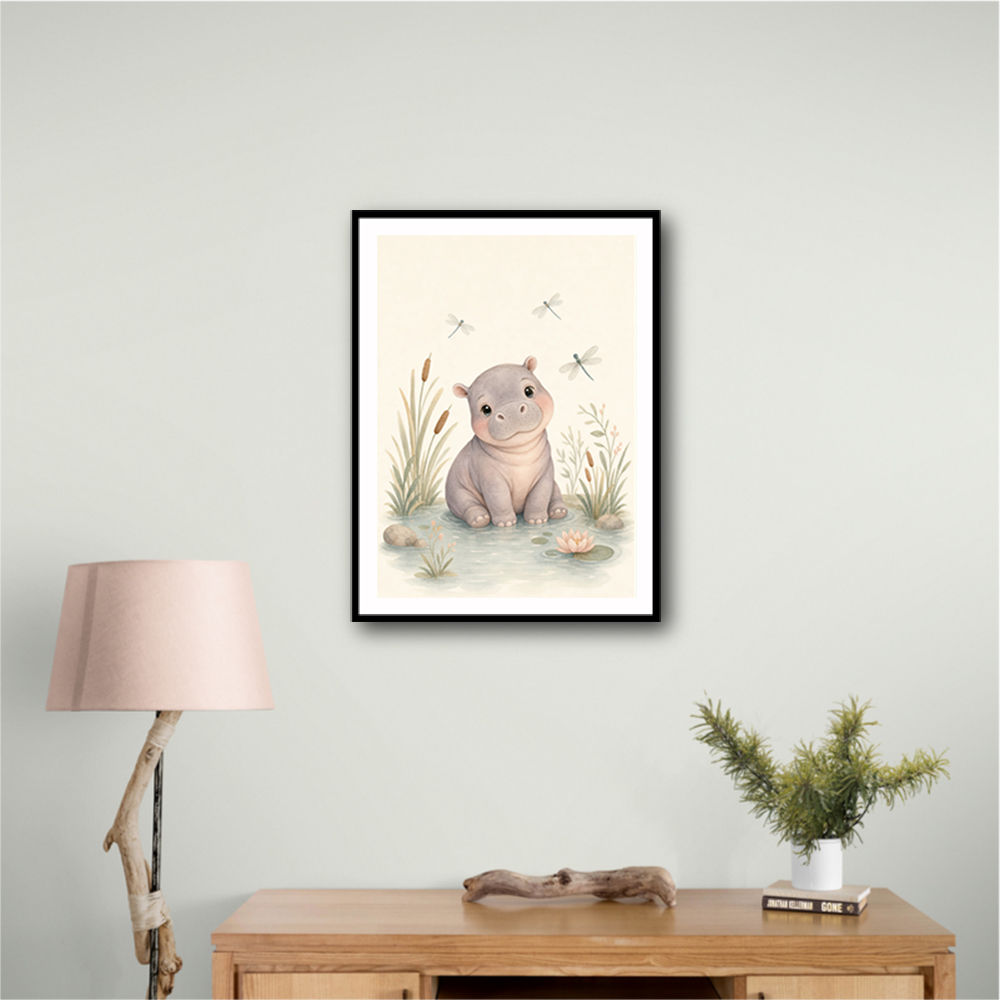 Hippo Pond Kids Wall Art Prints