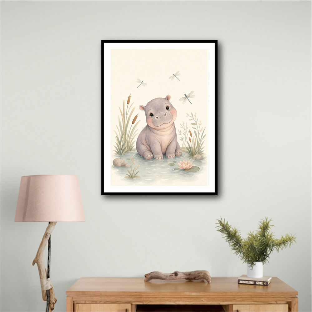 Hippo Pond Kids Wall Art Prints