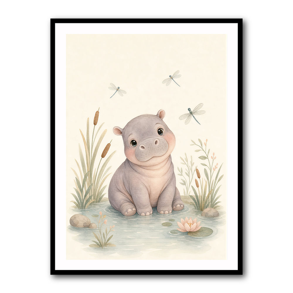 Hippo Pond Kids Wall Art Prints