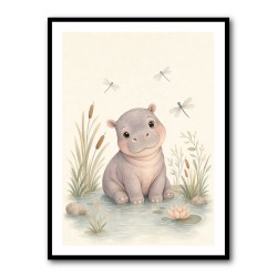 Hippo Pond Kids Wall Art Prints