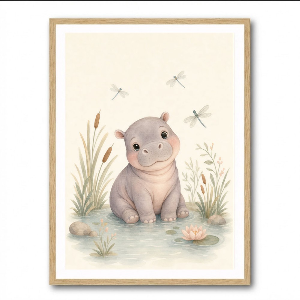 Hippo Pond Kids Wall Art Prints
