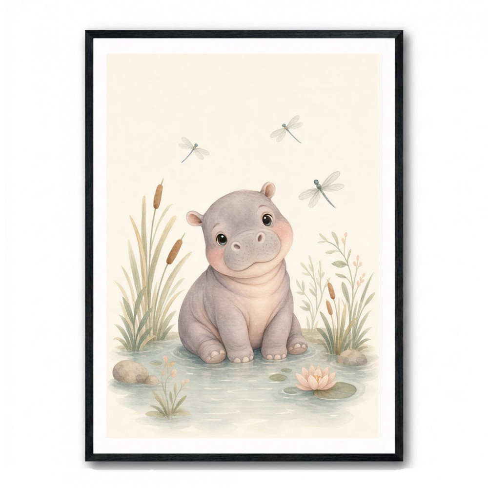 Hippo Pond Kids Wall Art Prints