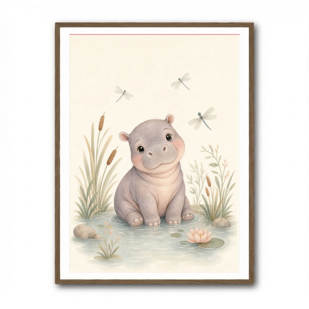 Hippo Pond Kids Wall Art Prints