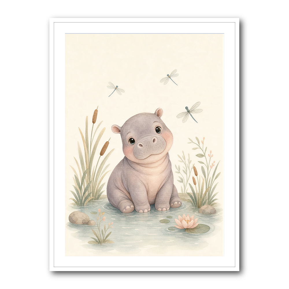 Hippo Pond Kids Wall Art Prints
