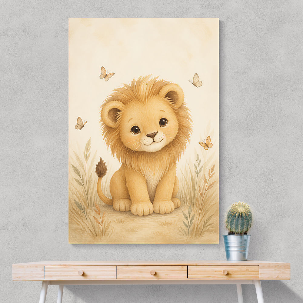 Little Safari Lion Kids Wall Art Prints