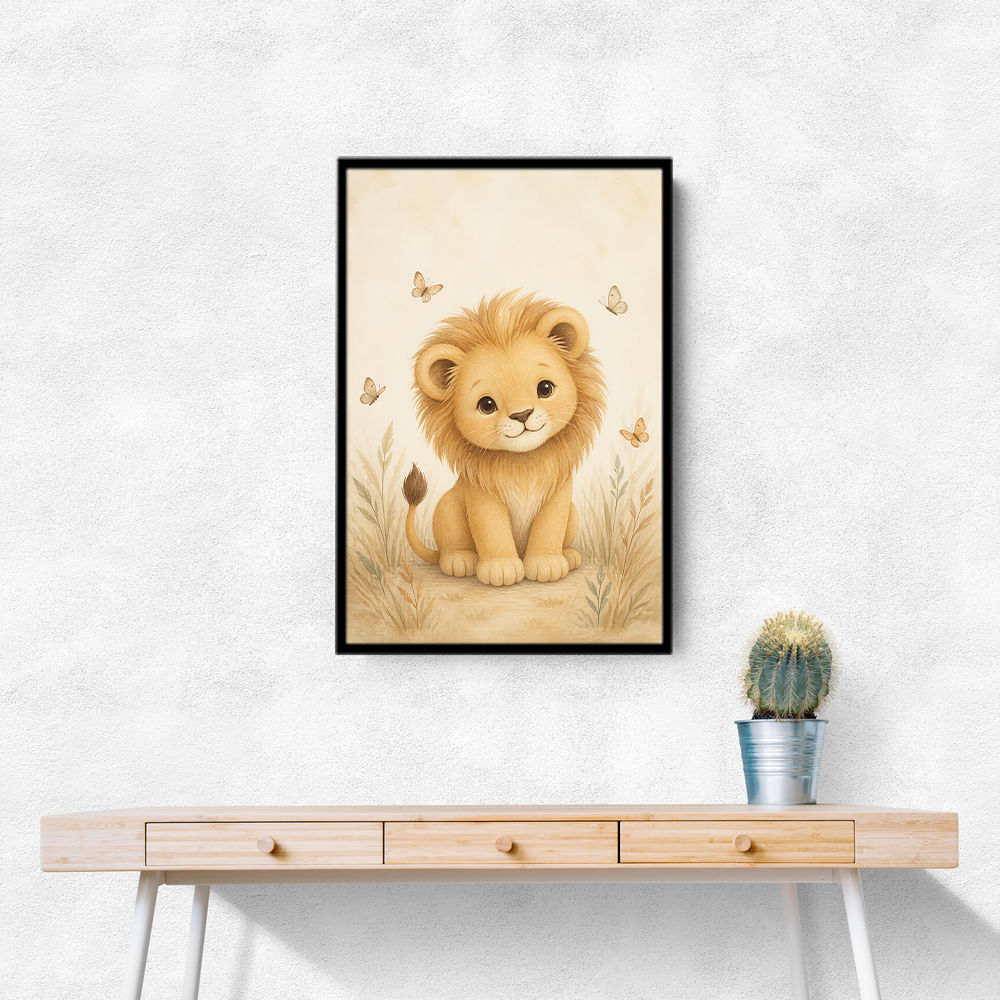 Little Safari Lion Kids Wall Art Prints