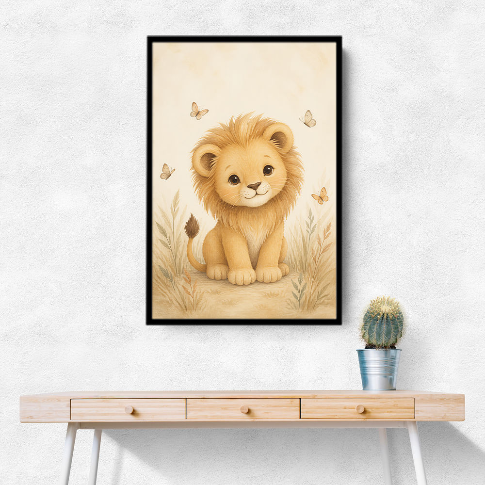 Little Safari Lion Kids Wall Art Prints