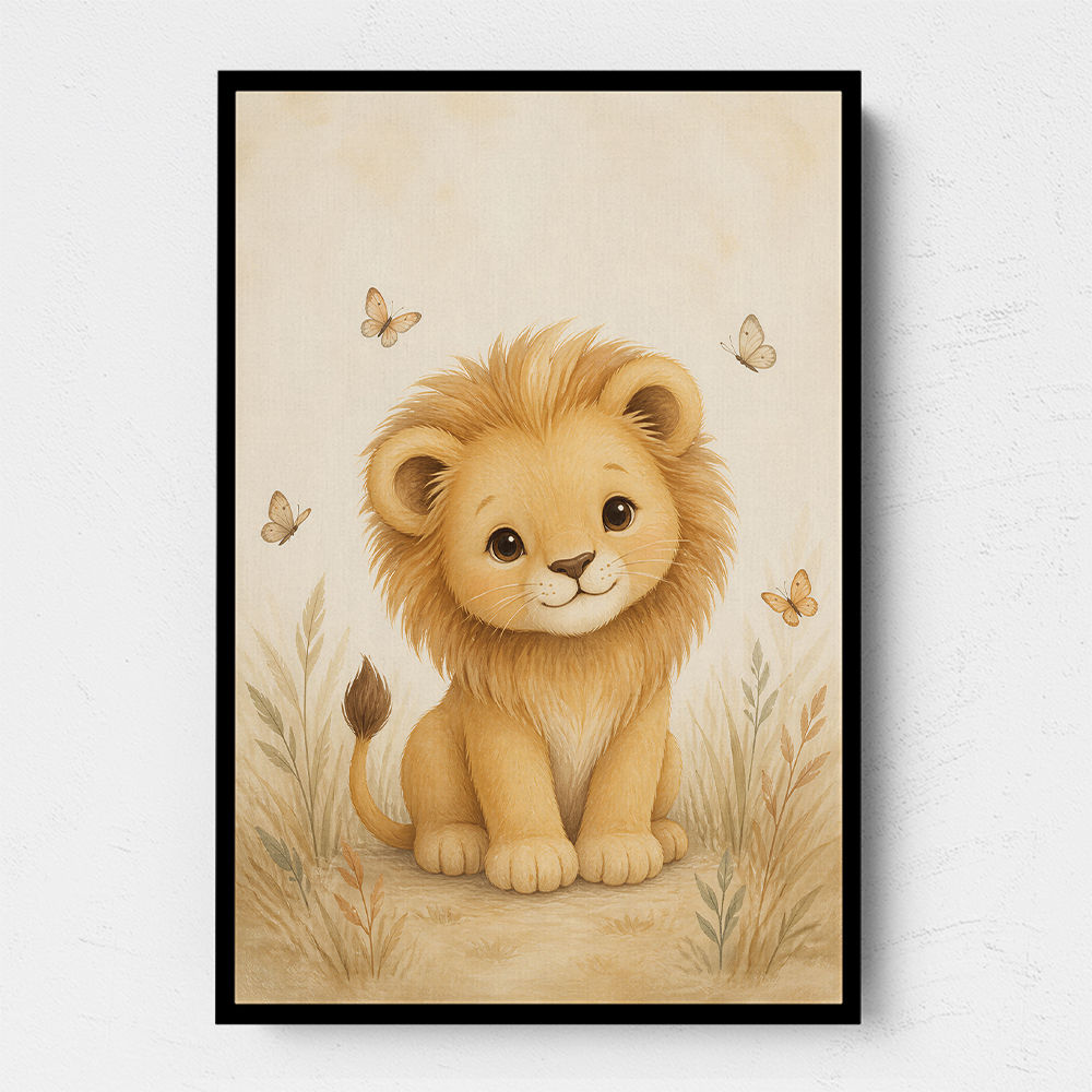 Little Safari Lion Kids Wall Art Prints