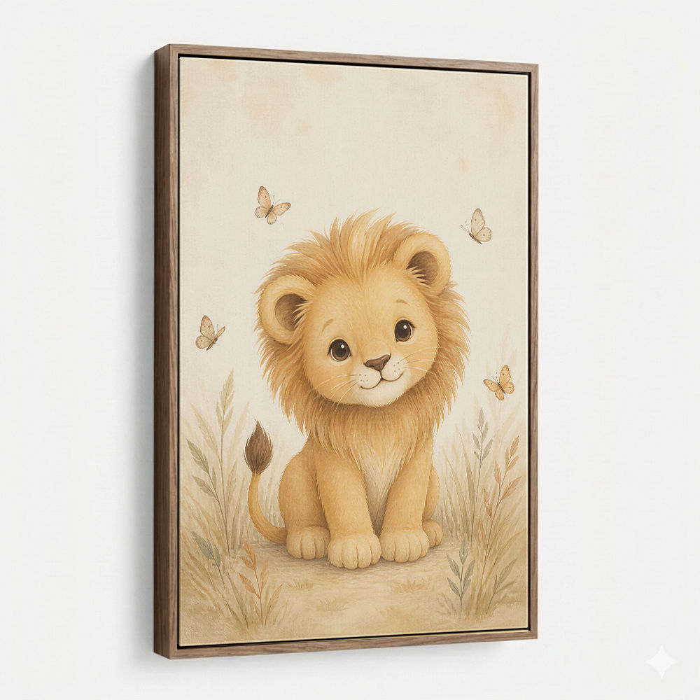 Little Safari Lion Kids Wall Art Prints