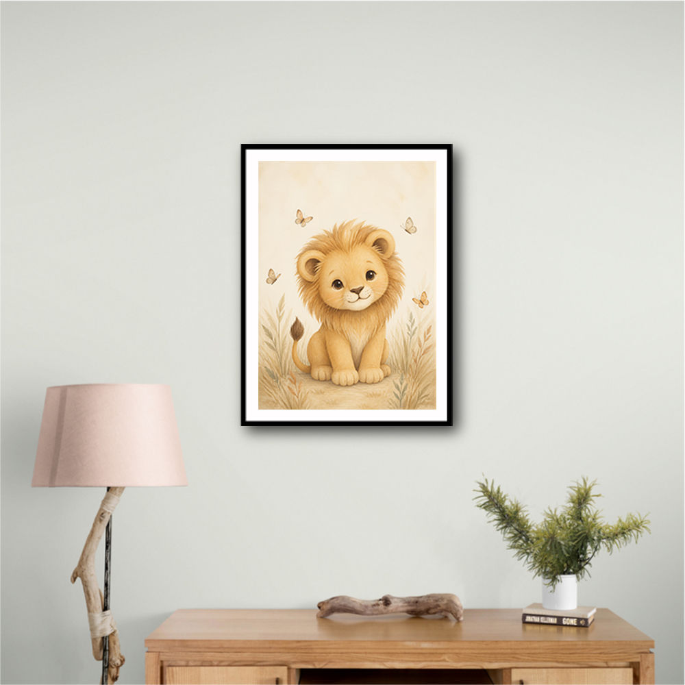 Little Safari Lion Kids Wall Art Prints