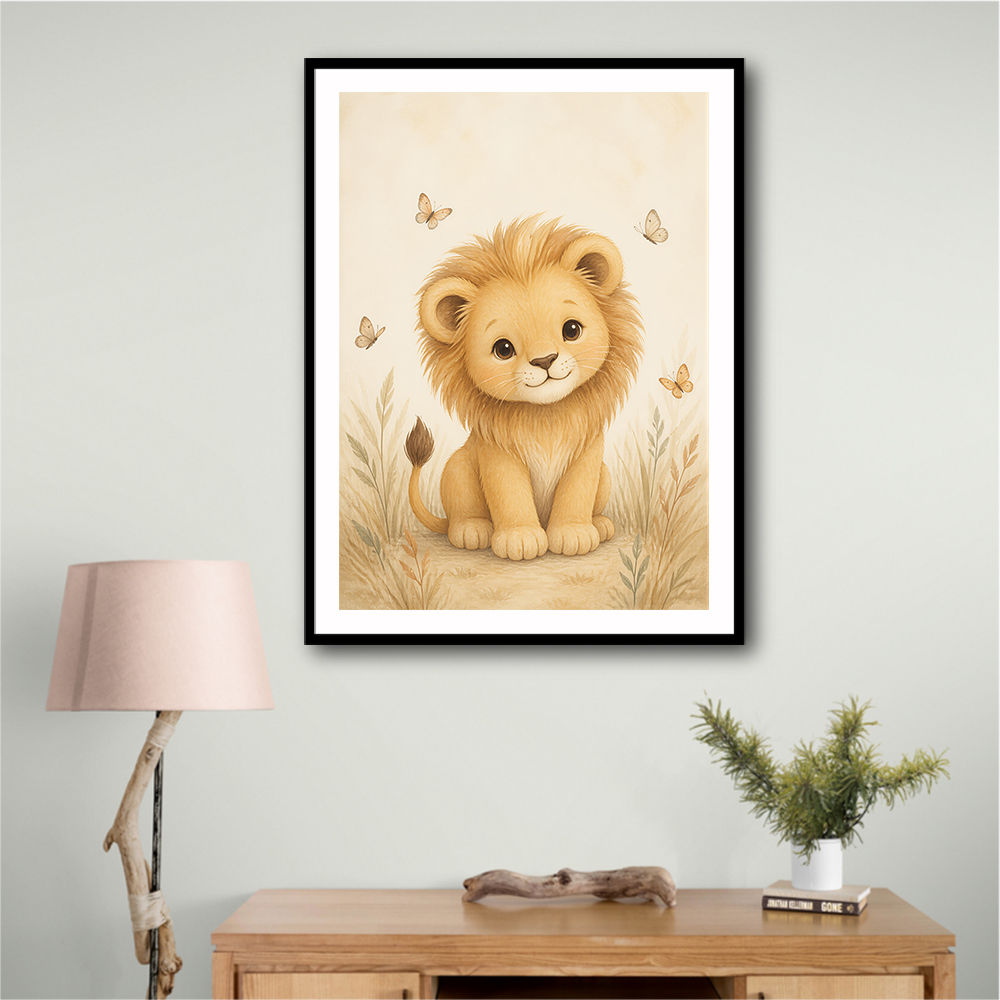 Little Safari Lion Kids Wall Art Prints