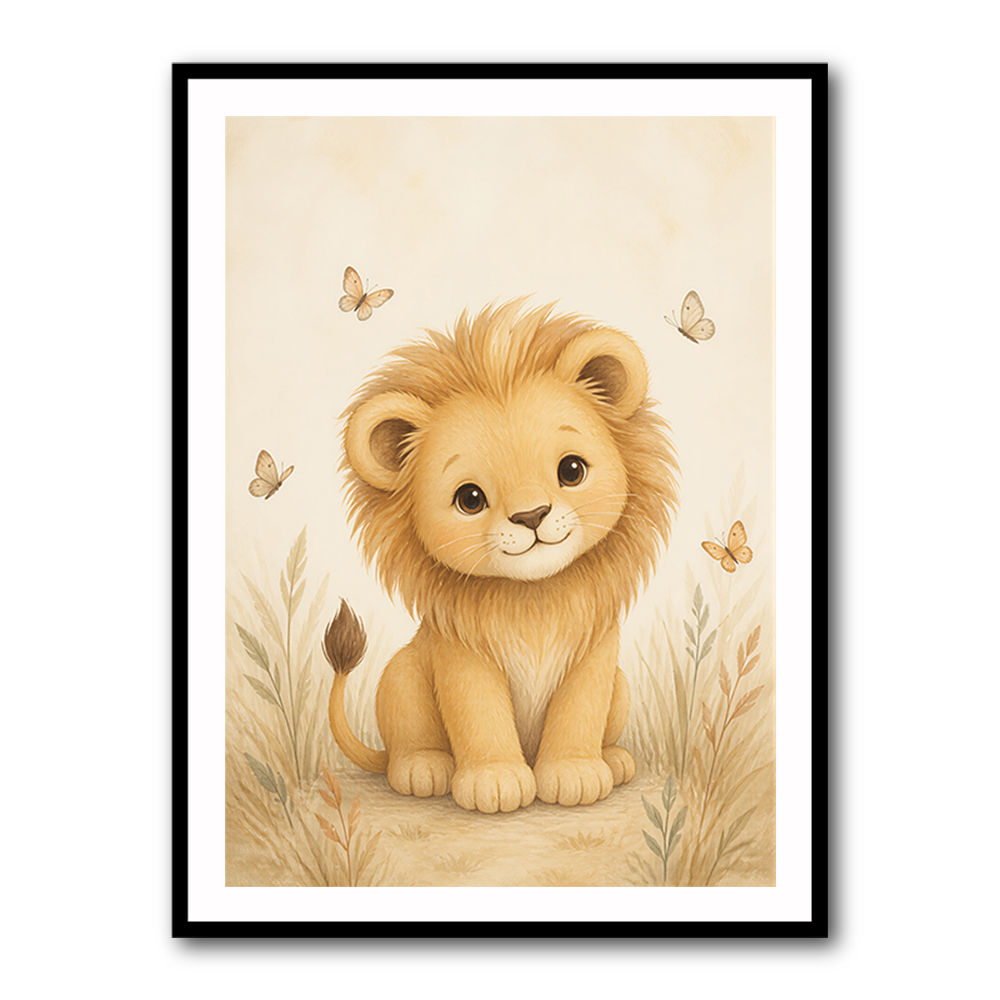 Little Safari Lion Kids Wall Art Prints