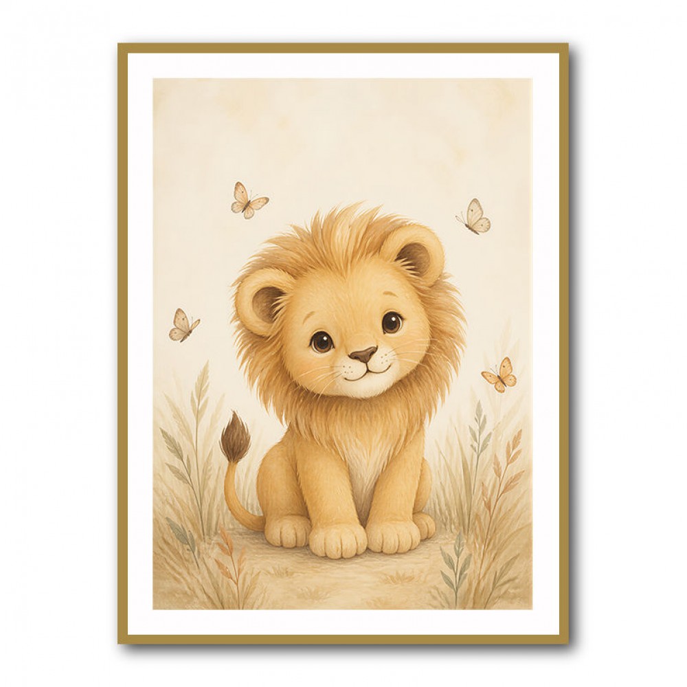 Little Safari Lion Kids Wall Art Prints