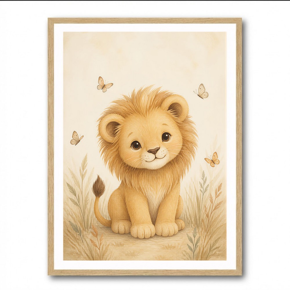 Little Safari Lion Kids Wall Art Prints