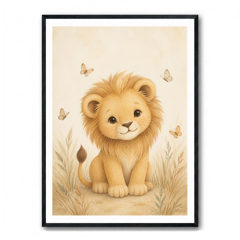 Little Safari Lion Kids Wall Art Prints