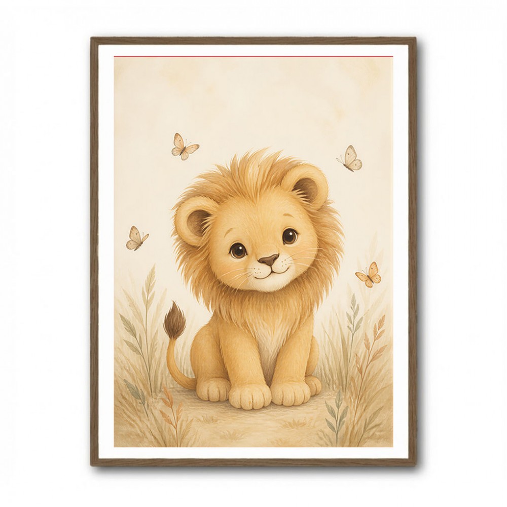 Little Safari Lion Kids Wall Art Prints