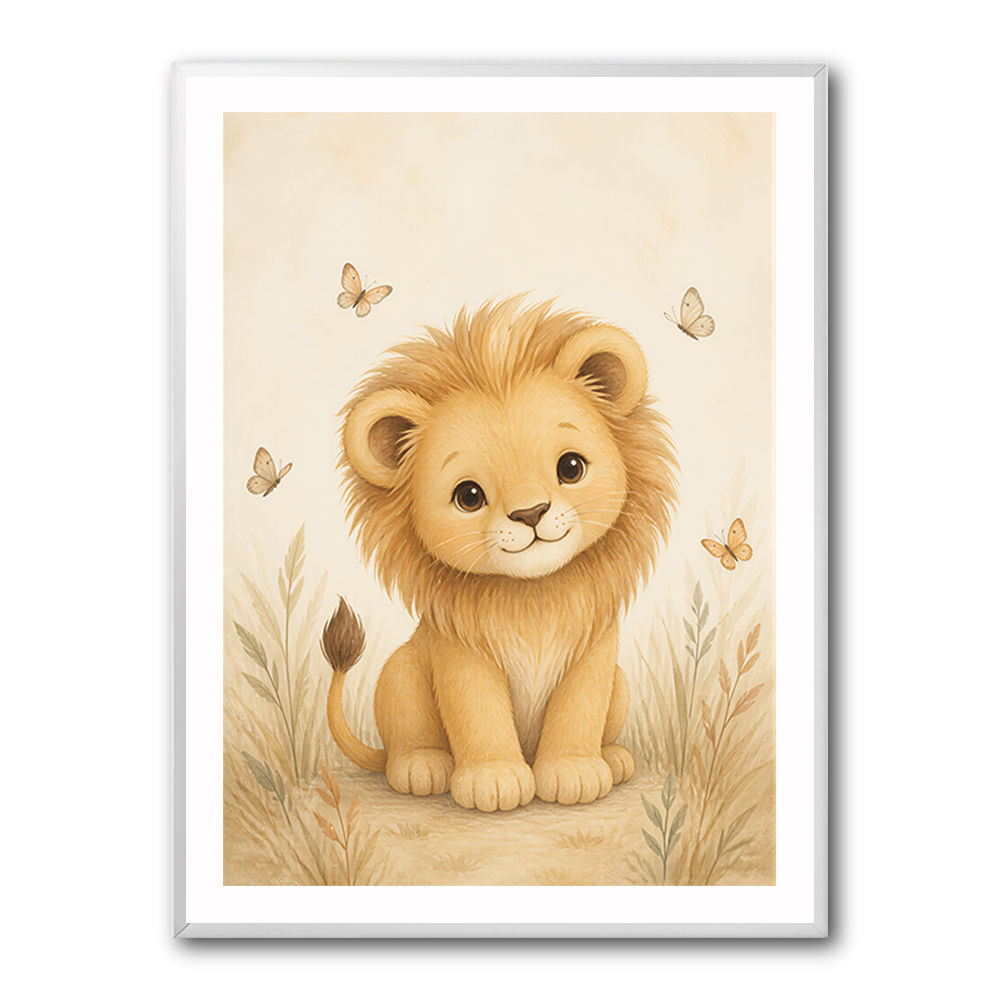 Little Safari Lion Kids Wall Art Prints