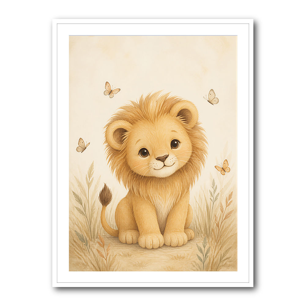 Little Safari Lion Kids Wall Art Prints