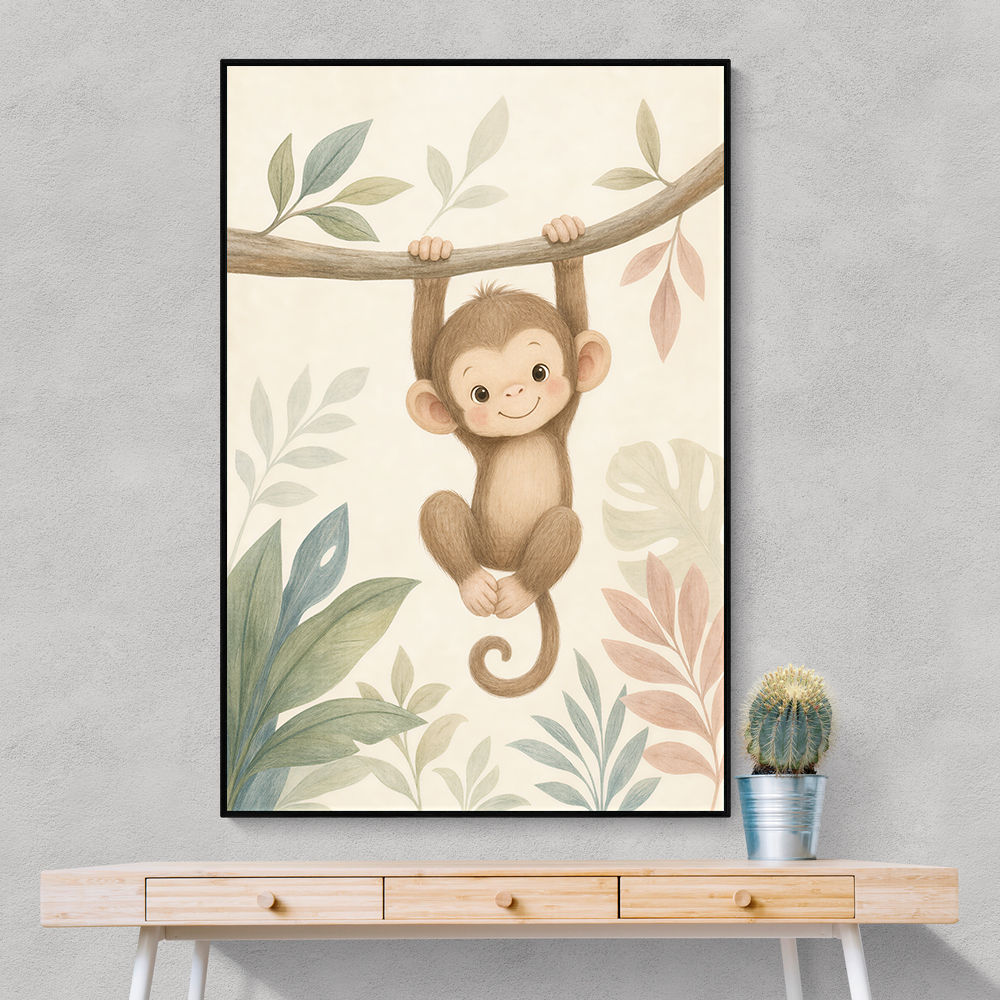 Monkey Swing Kids Wall Art Prints