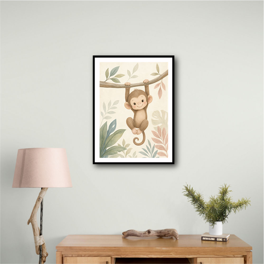 Monkey Swing Kids Wall Art Prints