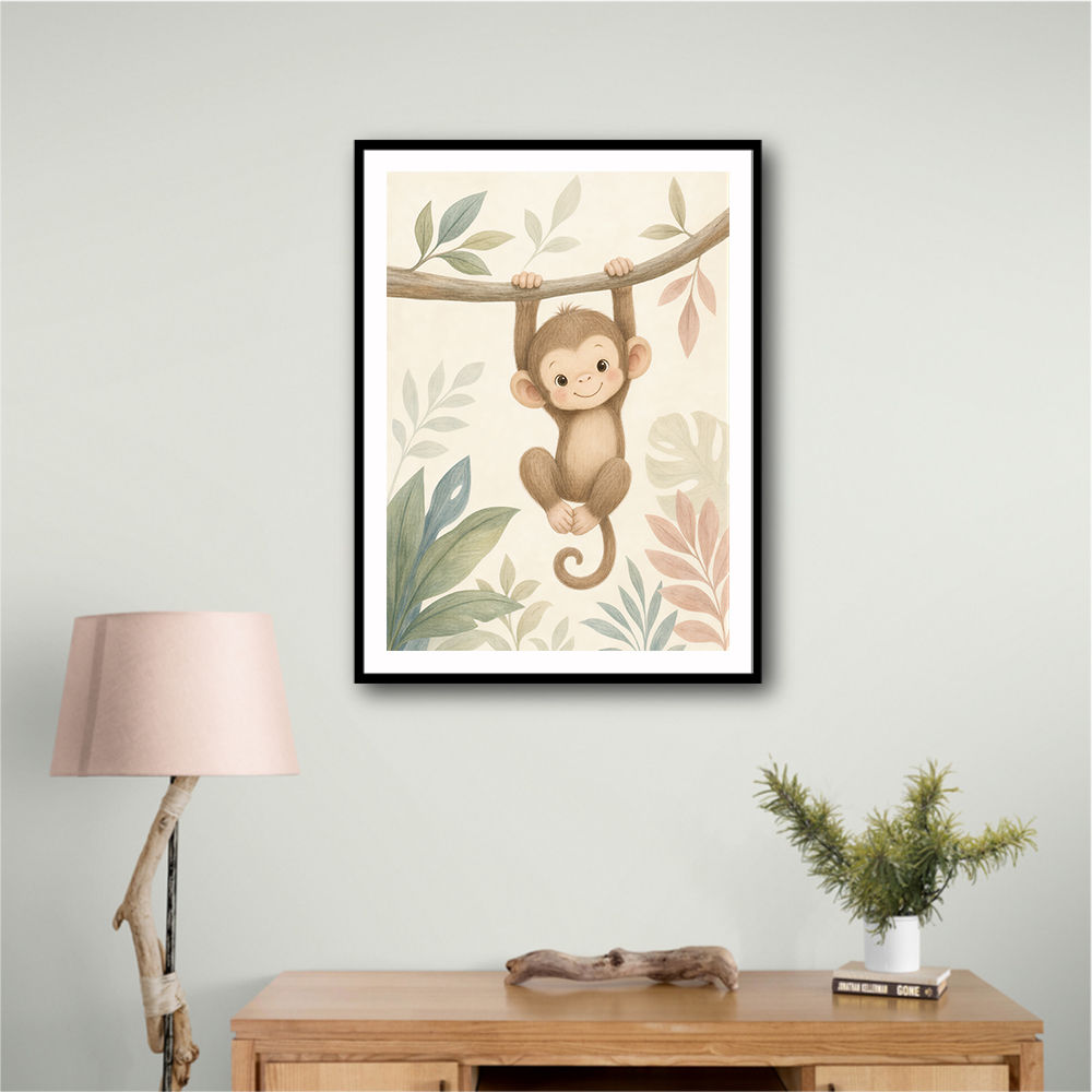 Monkey Swing Kids Wall Art Prints
