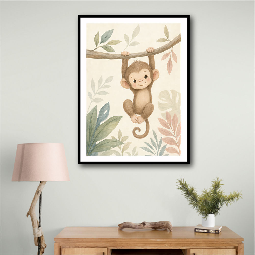 Monkey Swing Kids Wall Art Prints