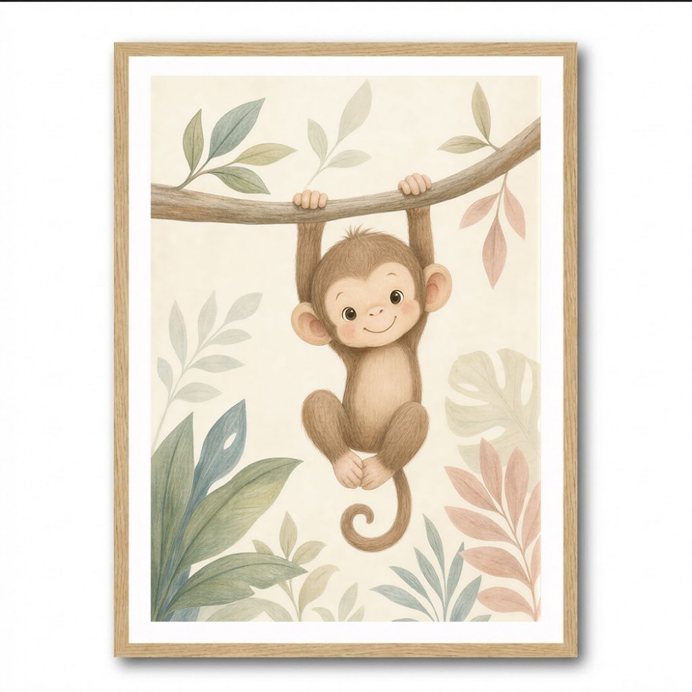 Monkey Swing Kids Wall Art Prints
