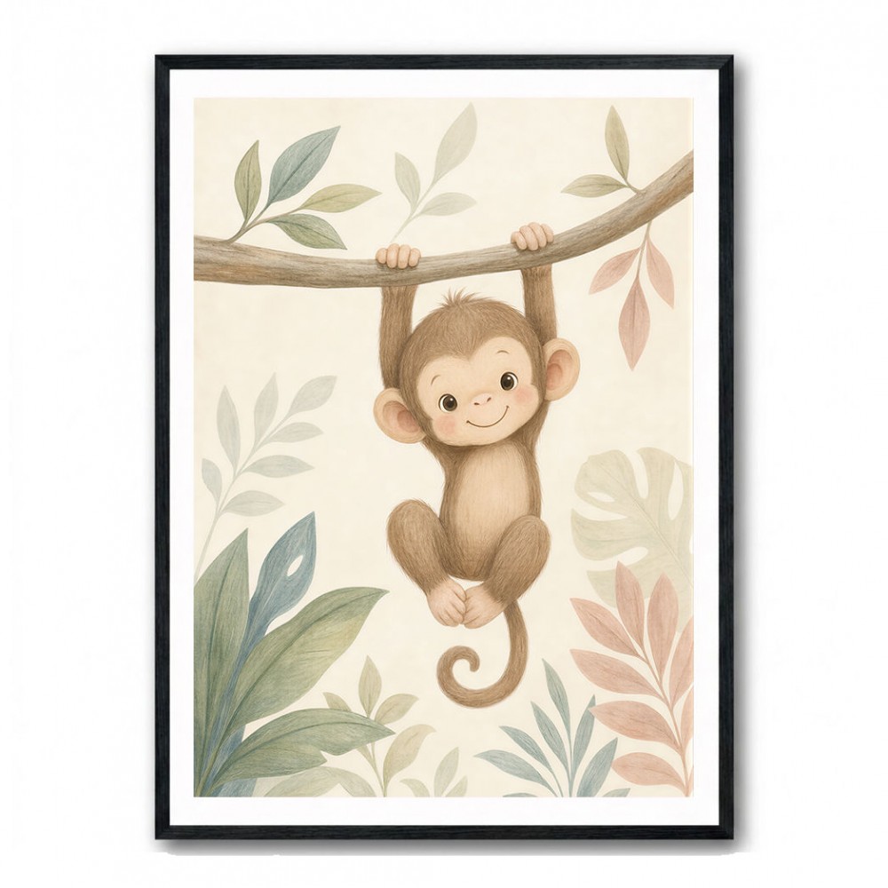 Monkey Swing Kids Wall Art Prints