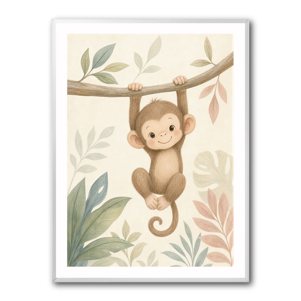 Monkey Swing Kids Wall Art Prints