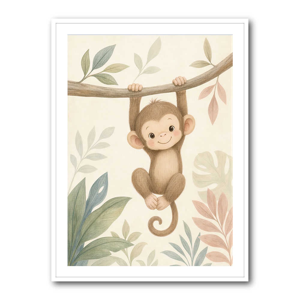 Monkey Swing Kids Wall Art Prints