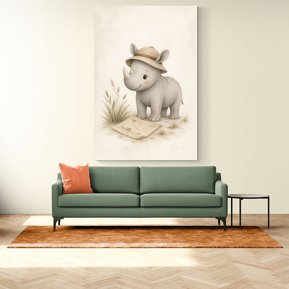 Rhino Explorer Kids Wall Art Prints