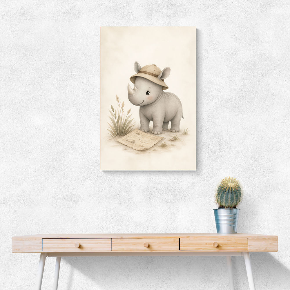 Rhino Explorer Kids Wall Art Prints
