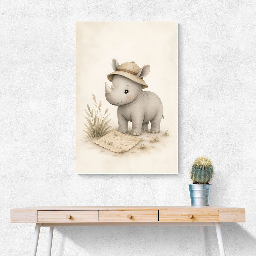 Rhino Explorer Kids Wall Art Prints