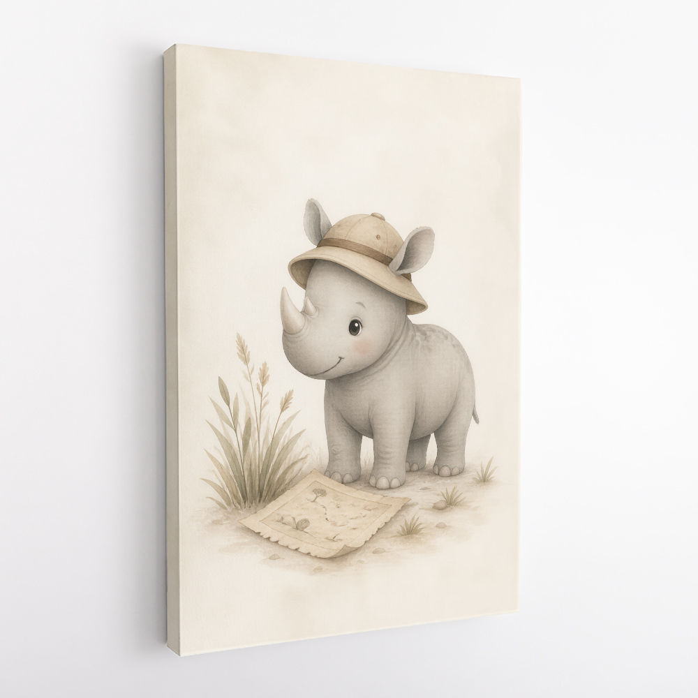 Rhino Explorer Kids Wall Art Prints