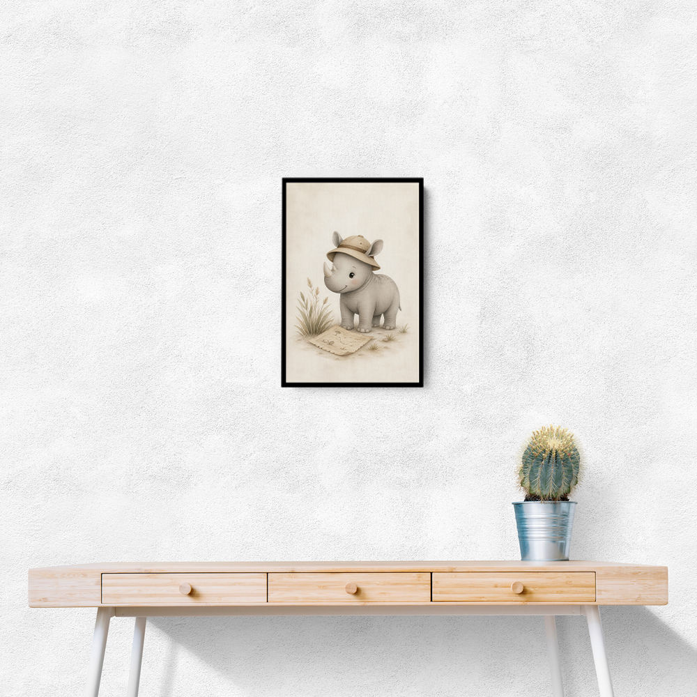 Rhino Explorer Kids Wall Art Prints