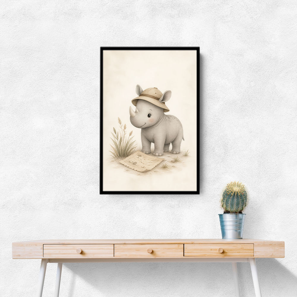 Rhino Explorer Kids Wall Art Prints