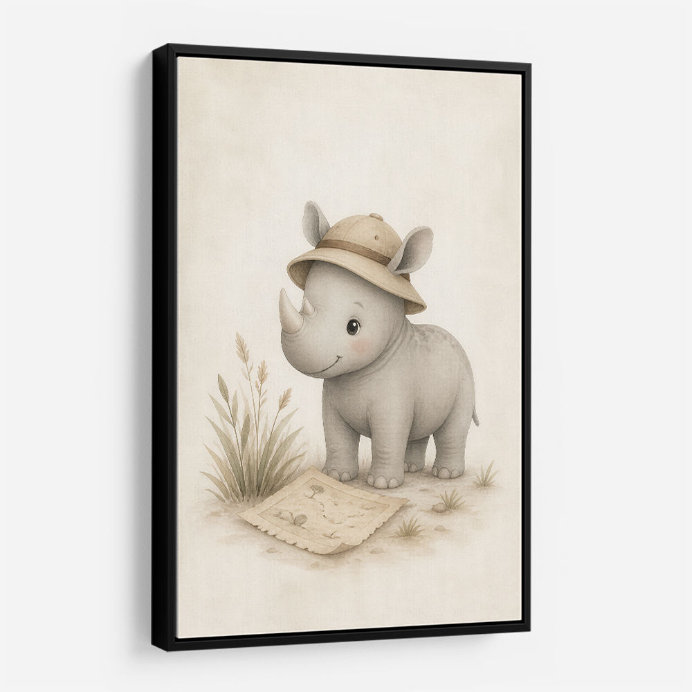 Rhino Explorer Kids Wall Art Prints