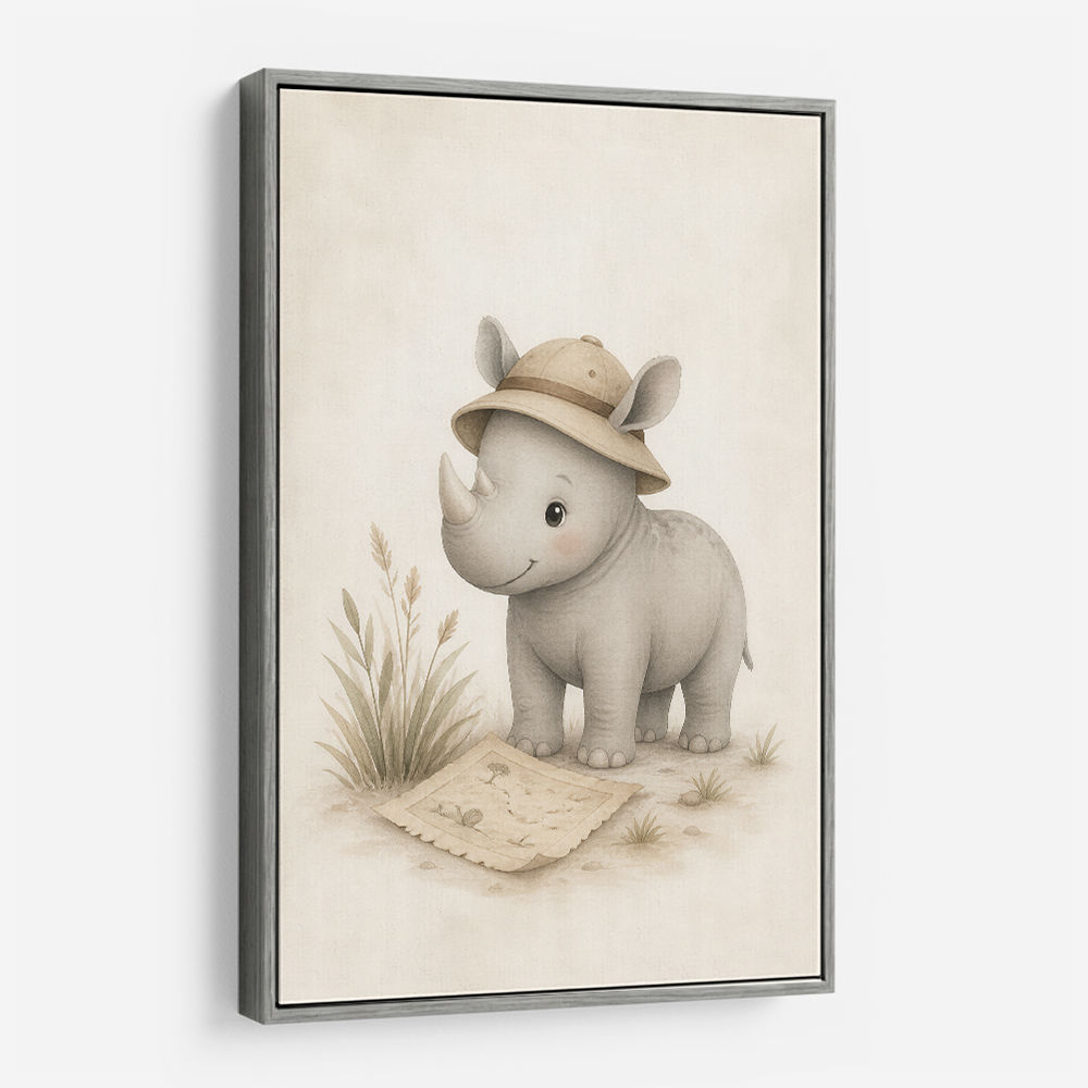 Rhino Explorer Kids Wall Art Prints