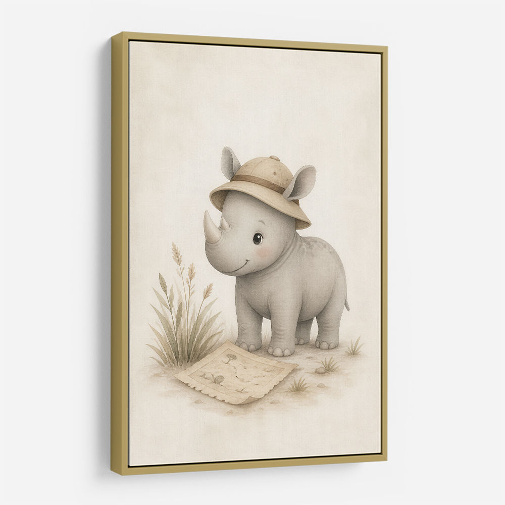 Rhino Explorer Kids Wall Art Prints