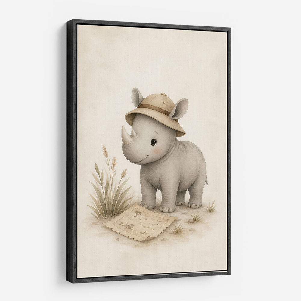 Rhino Explorer Kids Wall Art Prints