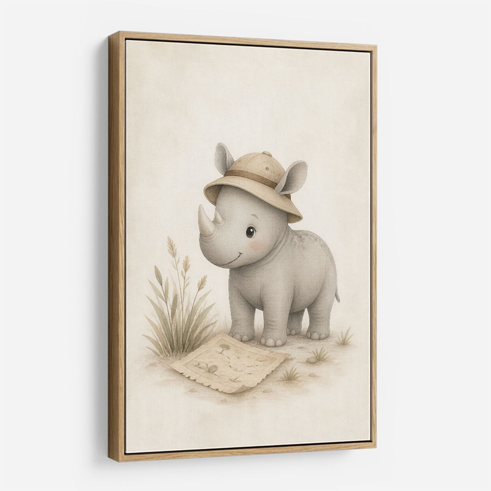 Rhino Explorer Kids Wall Art Prints