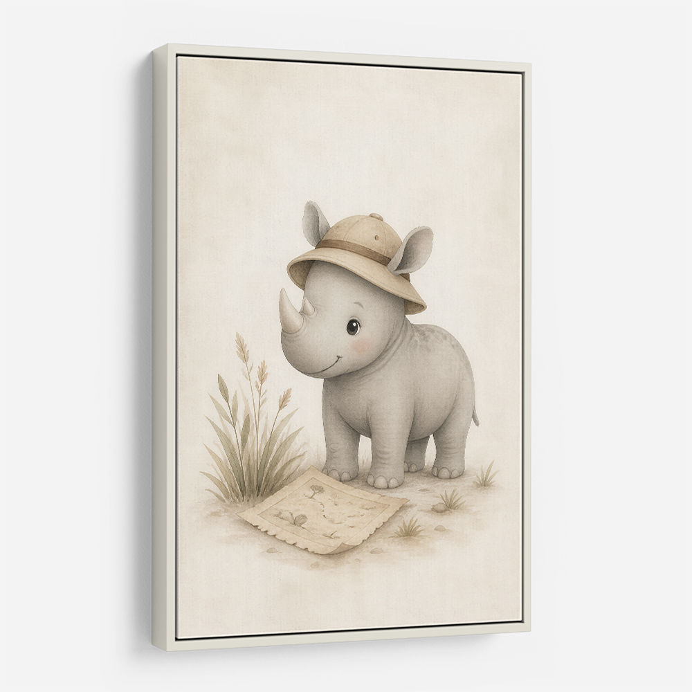 Rhino Explorer Kids Wall Art Prints