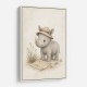 Rhino Explorer Kids Wall Art Prints