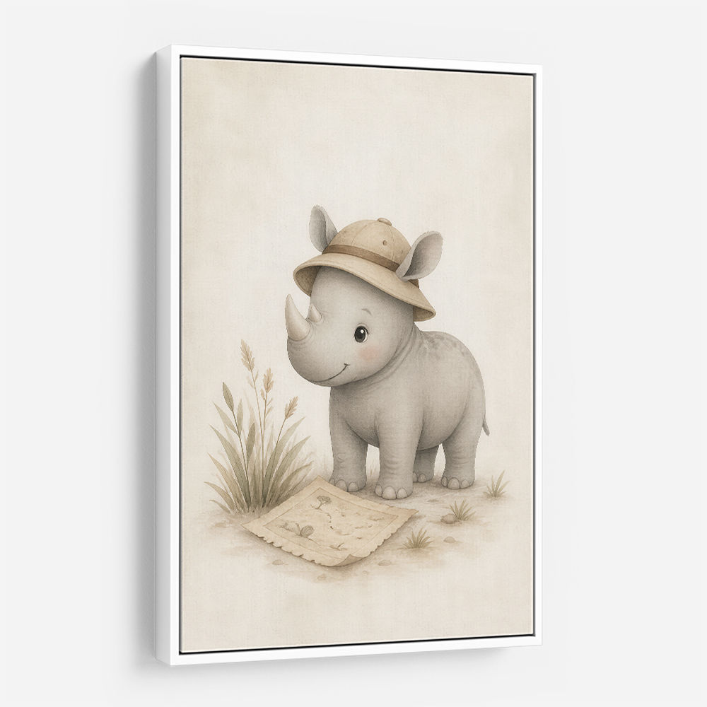 Rhino Explorer Kids Wall Art Prints