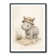 Rhino Explorer Kids Wall Art Prints